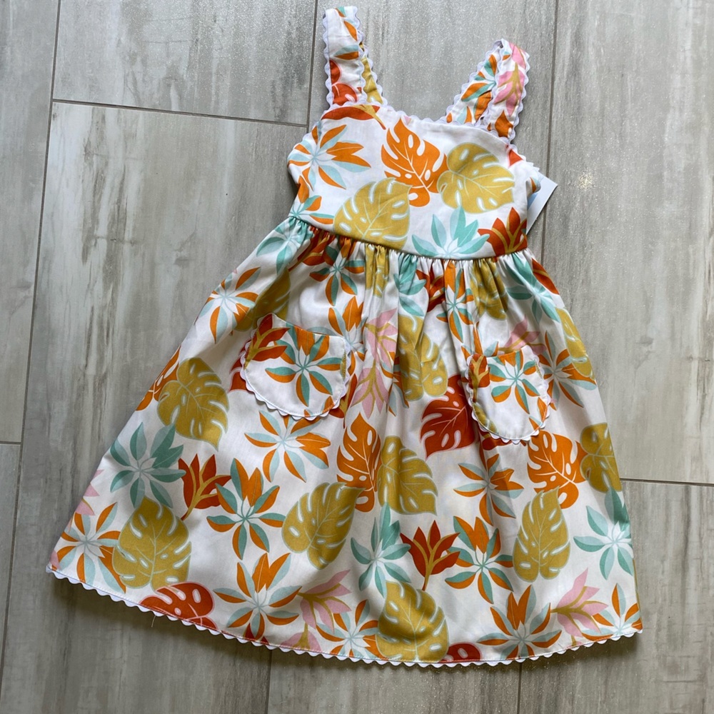 NWT Bella Bliss Colorful Manon Tropical Floral Sleeveless Landry Dress, girls 3